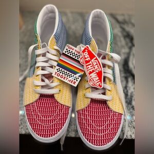 Vans Multicolor Sneakers - Red, Yellow, Blue, Green Rainbow Pride